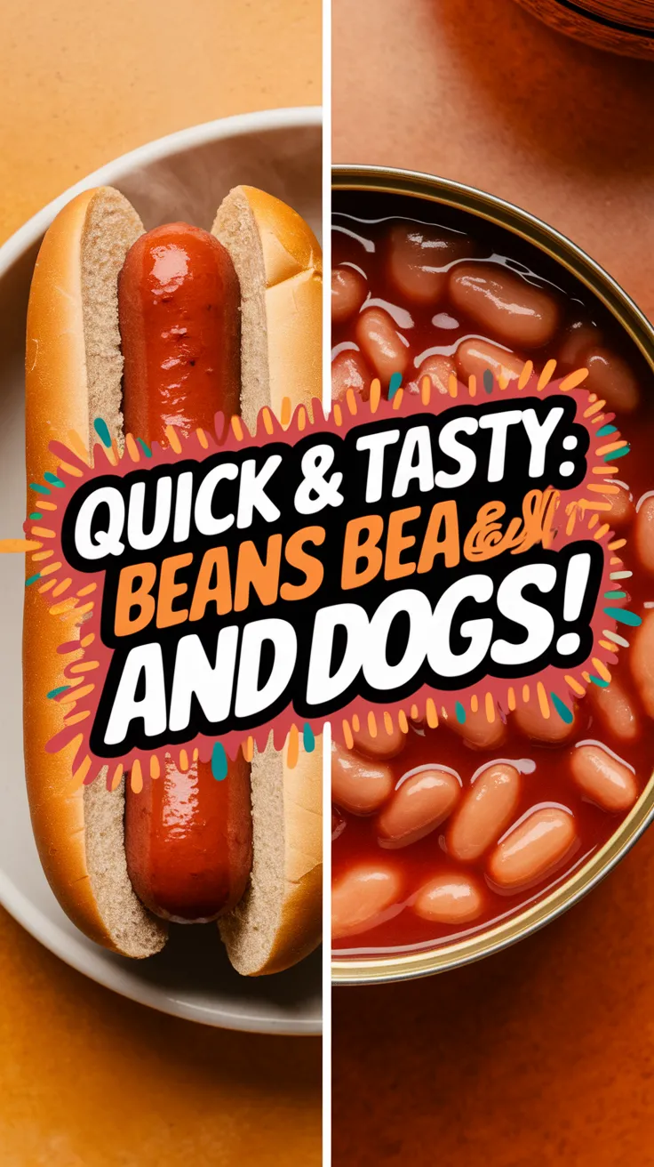Delicious microwave hot dog served with canned baked beans for a budget-friendly meal