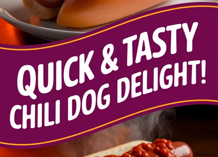 Quick Microwave Hot Dog and Canned Chili Meal