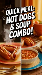 Delicious microwave hot dogs with canned soup, perfect for a budget-friendly meal.