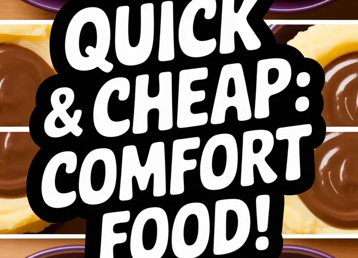 Cheap Microwave Instant Mashed Potatoes with Canned Gravy