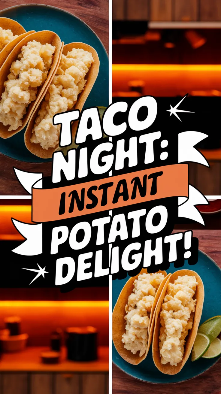 Delicious tacos filled with cheap microwave instant mashed potatoes, perfect for a quick meal.