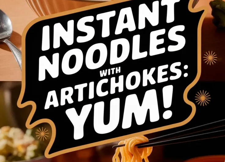Microwave Instant Noodles with Canned Diced Artichokes