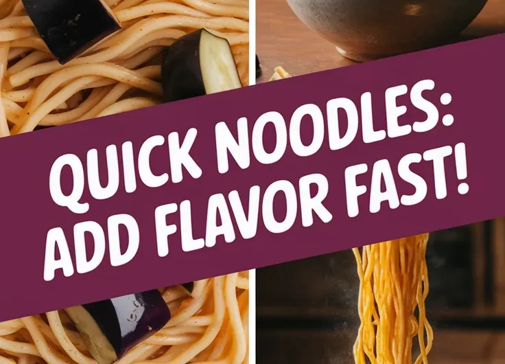 Cheap Microwave Instant Noodles with Canned Diced Eggplant
