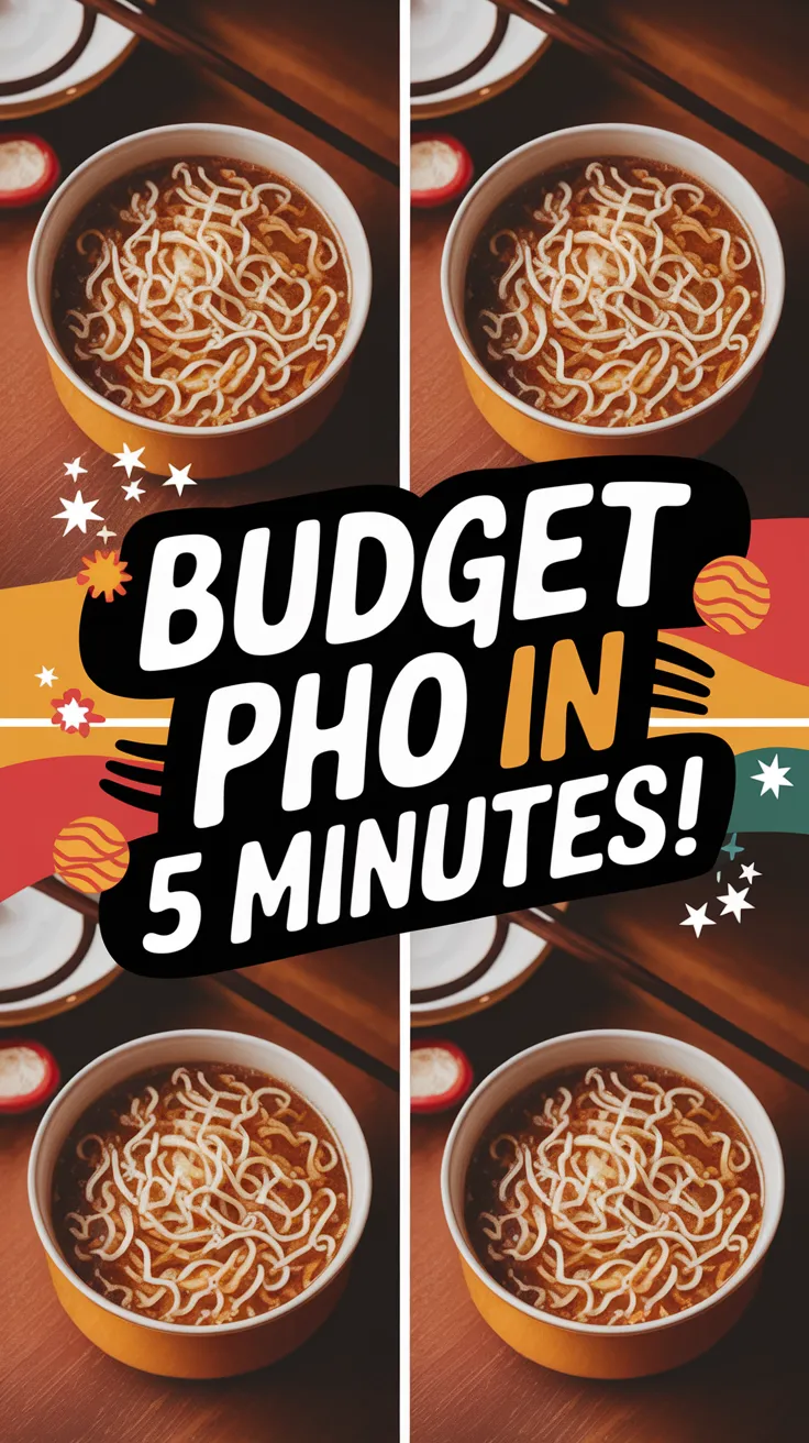 Delicious budget pho made with microwave instant ramen, perfect for a quick meal.