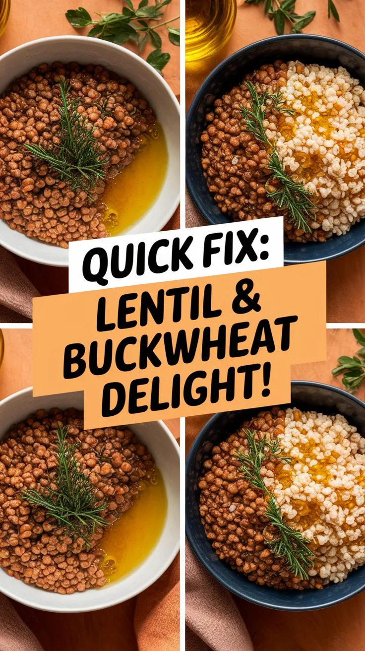 Delicious microwave canned lentil and instant buckwheat dish, perfect for a quick meal.