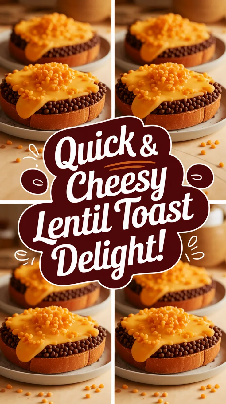 Delicious microwave lentil and cheese toast topped with melted cheese, ready to eat.