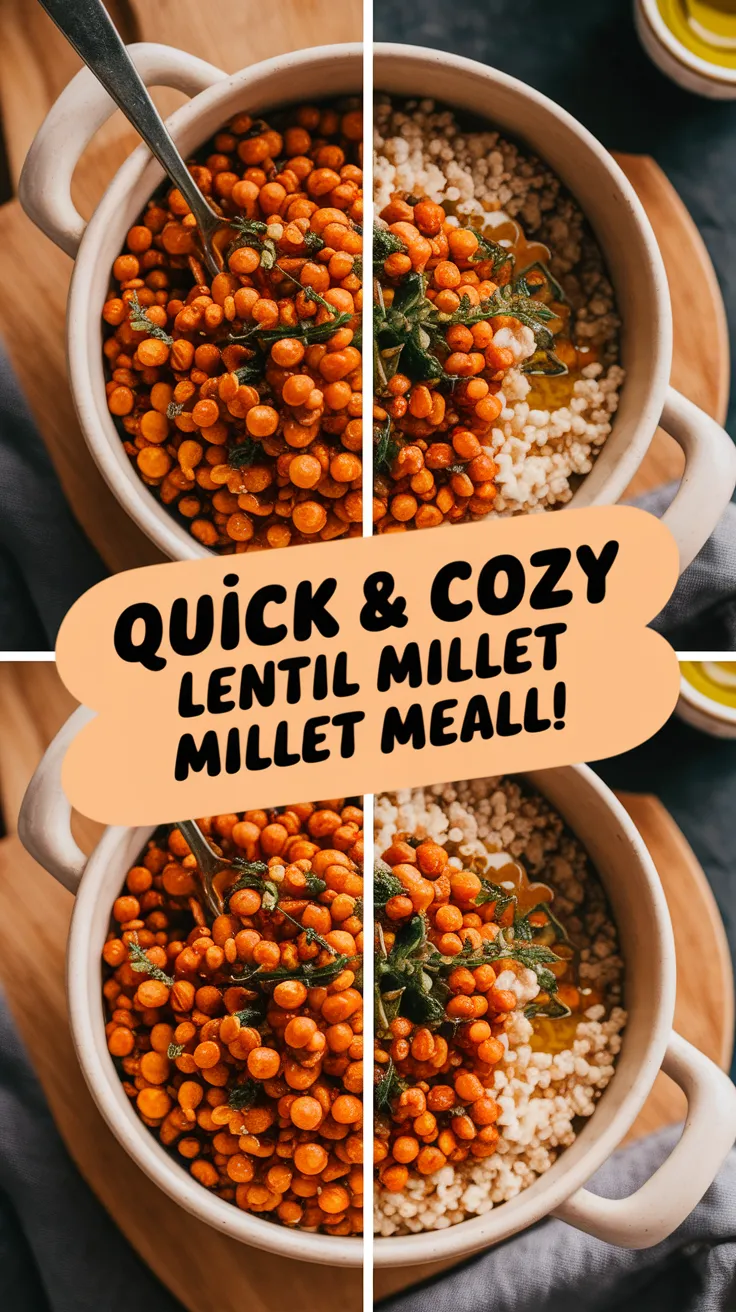 A delicious bowl of lentil and millet dish, perfect for a quick microwave meal.