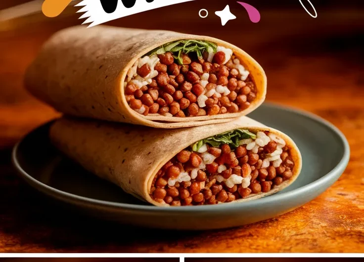 Cheap Microwave Canned Lentil and Rice Wrap
