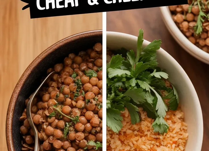 Microwave Canned Lentils and Instant Rice Delight