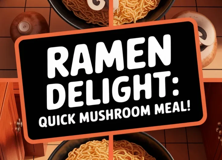 Cheap Microwave Ramen with Canned Diced Mushrooms