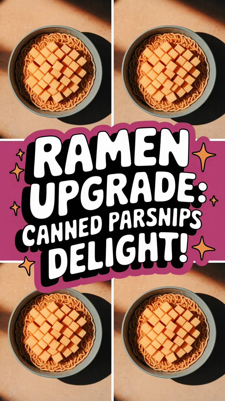 Bowl of microwave ramen topped with diced parsnips for a budget-friendly upgrade.