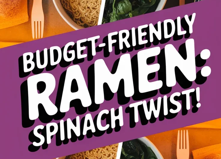 Cheap Microwave Ramen with Canned Spinach