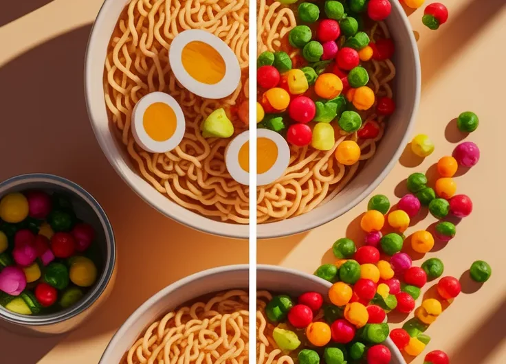 Cheap Microwave Ramen with Canned Mixed Vegetables