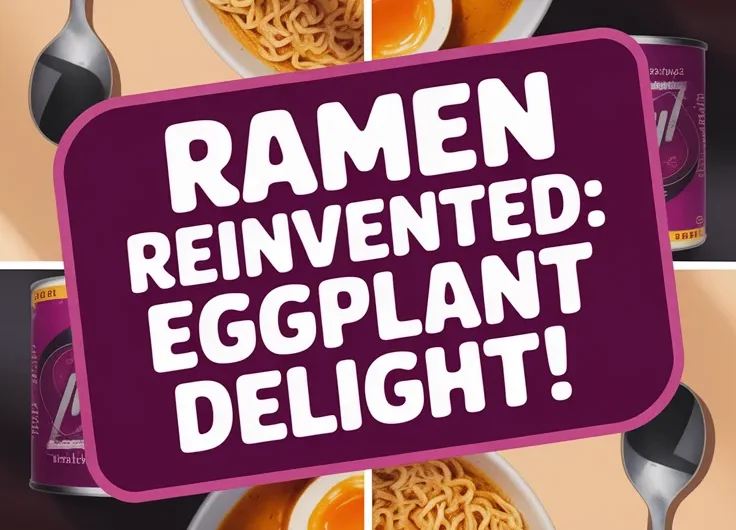 Cheap Microwave Ramen with Canned Diced Eggplant