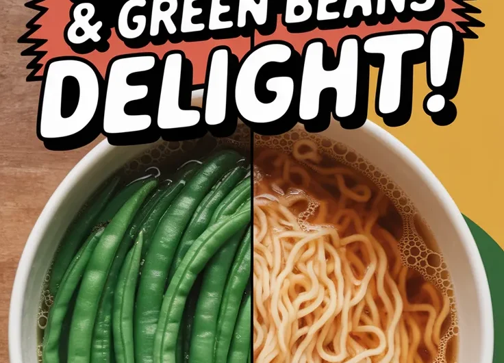 Cheap Microwave Ramen with Canned Green Beans