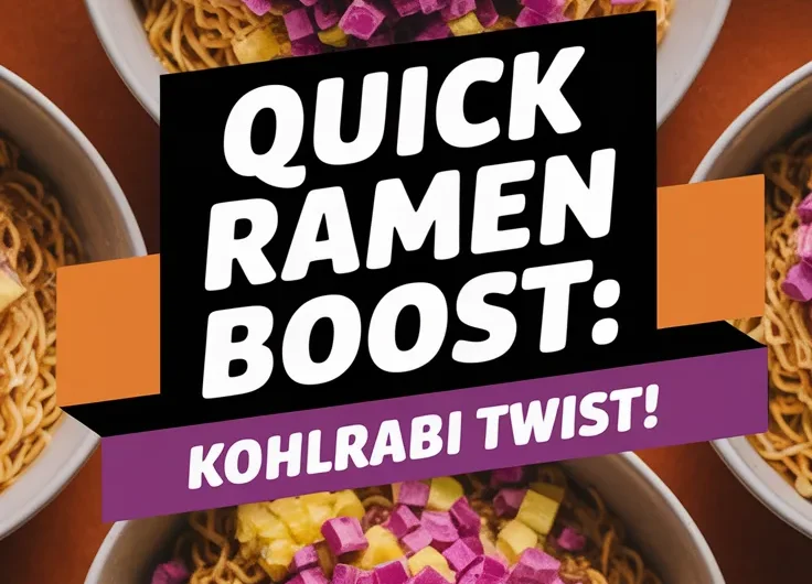 Microwave Ramen with Canned Diced Kohlrabi