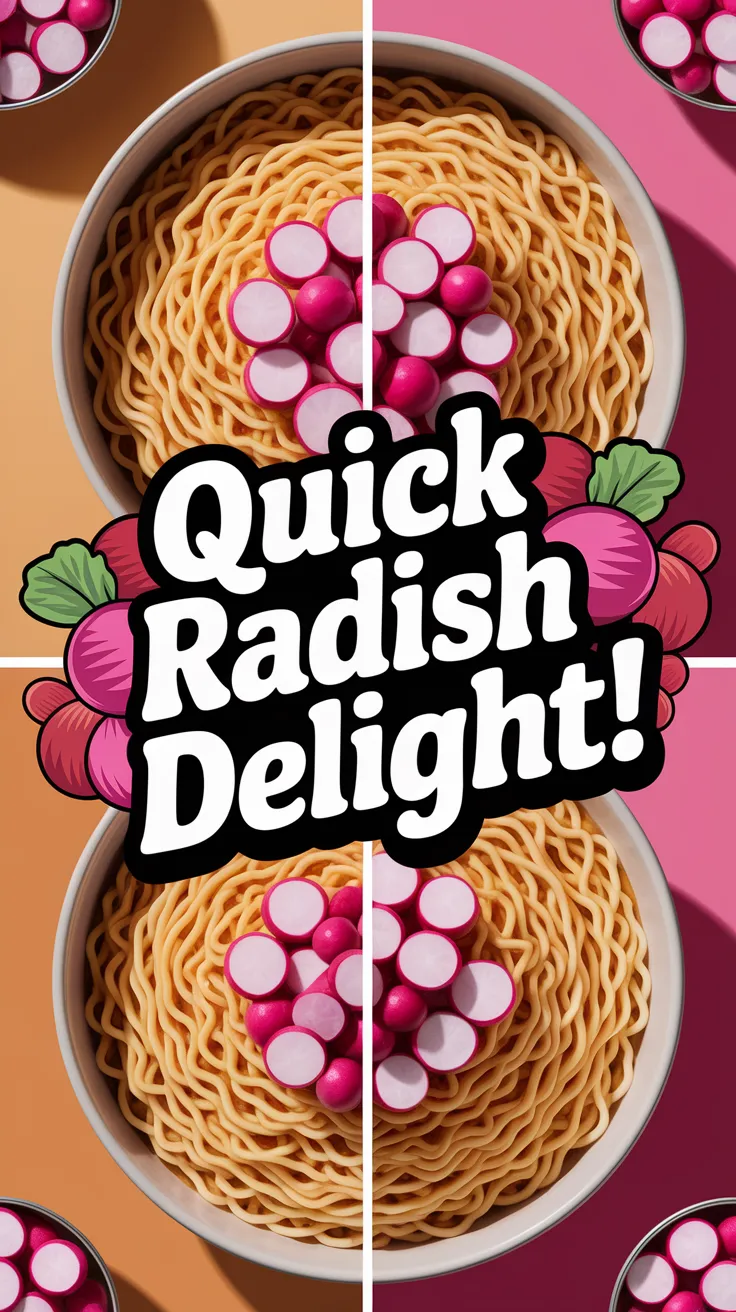 Bowl of cheap microwave ramen topped with canned diced radishes.