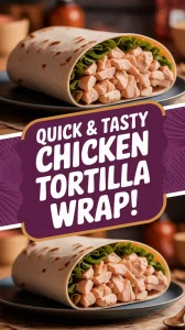 Delicious microwave tortilla wrap filled with canned chicken and lettuce, perfect for a quick meal.