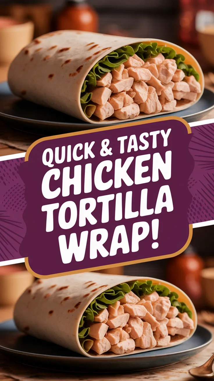 Delicious microwave tortilla wrap filled with canned chicken and lettuce, perfect for a quick meal.