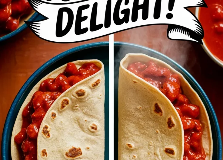 Cheap Microwave Tortilla with Canned Chili