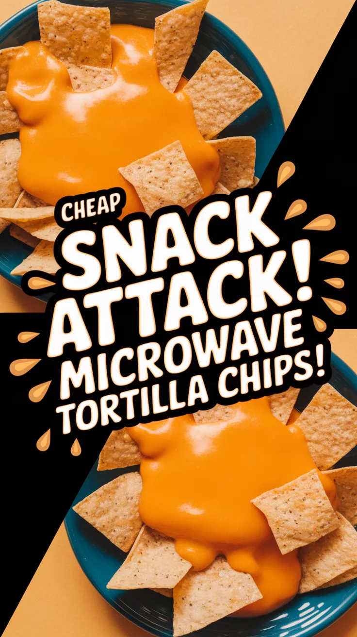 Delicious microwave tortilla chips topped with melted cheese, perfect for a quick snack.