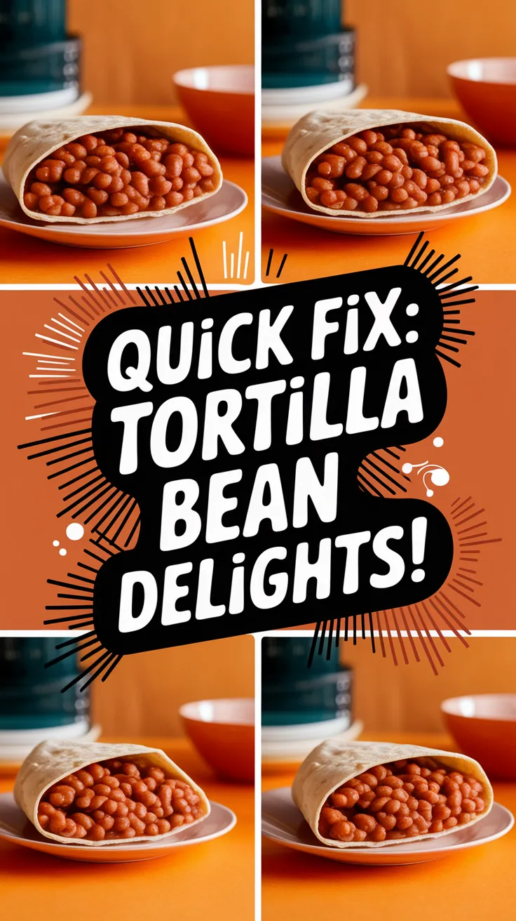 A delicious microwave tortilla filled with refried beans, perfect for a quick meal.