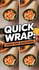 Delicious canned chicken salad wrap in a microwave tortilla.