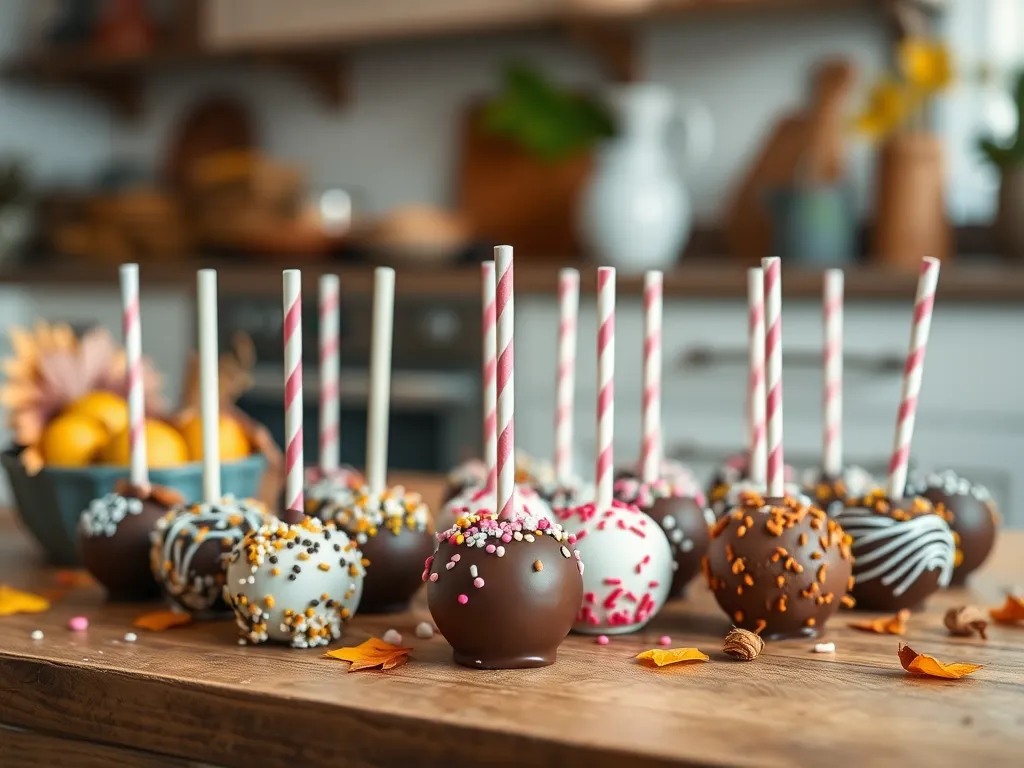 Delicious Copycat Starbucks Cake Pops with colorful sprinkles on a wooden table