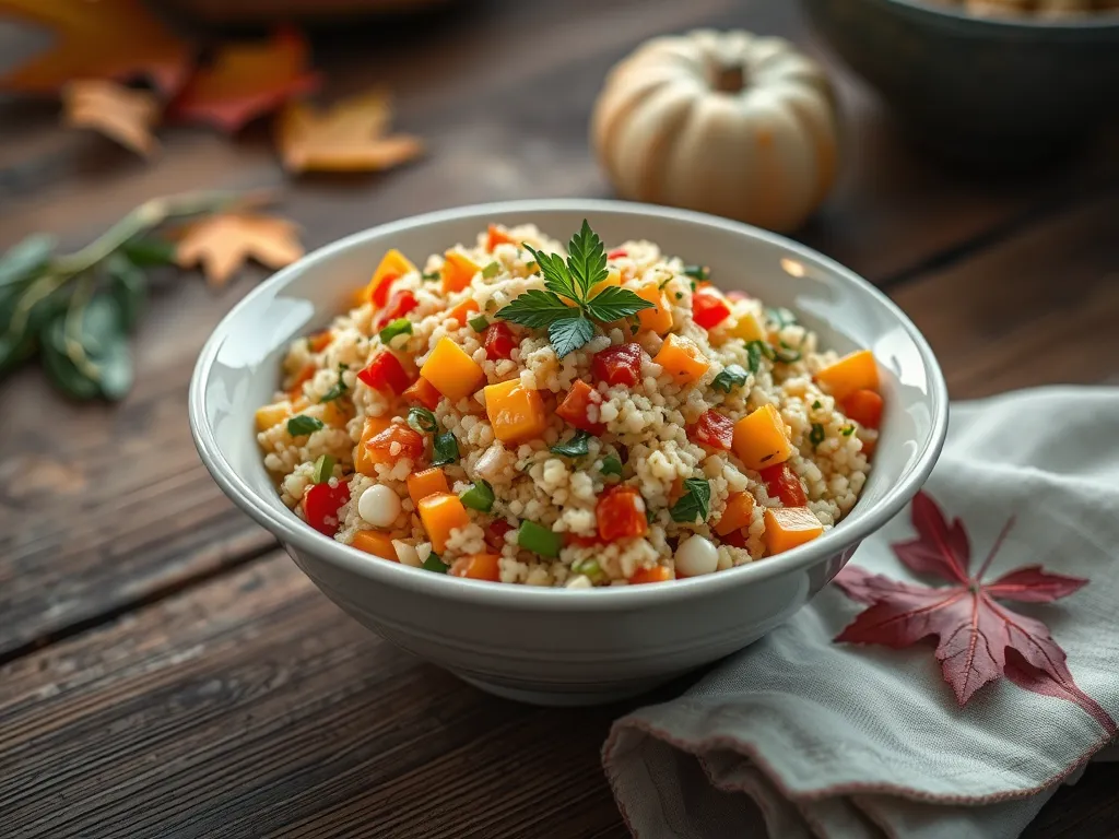 A refreshing Couscous Salad with vibrant vegetables, perfect for summer meals.
