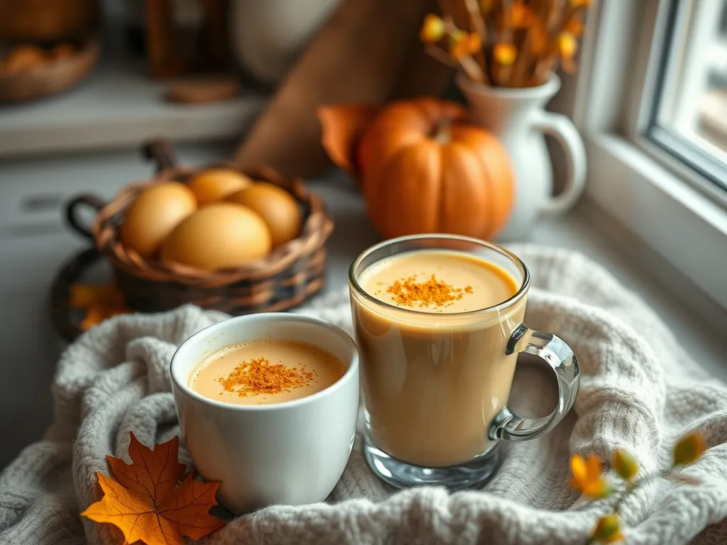A cozy setup featuring two cups of golden chai, highlighting the simplicity and warmth of making easy 2-minute golden chai.