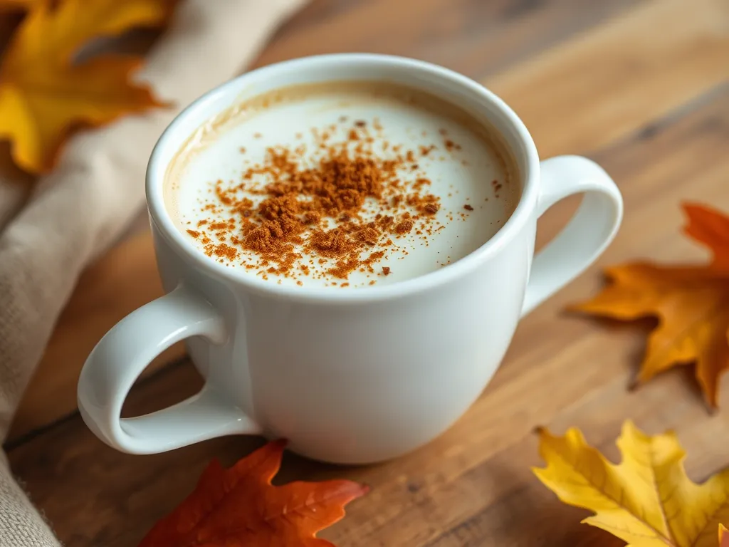 A delicious cup of spiced latte topped with cinnamon, perfect for quick preparation.