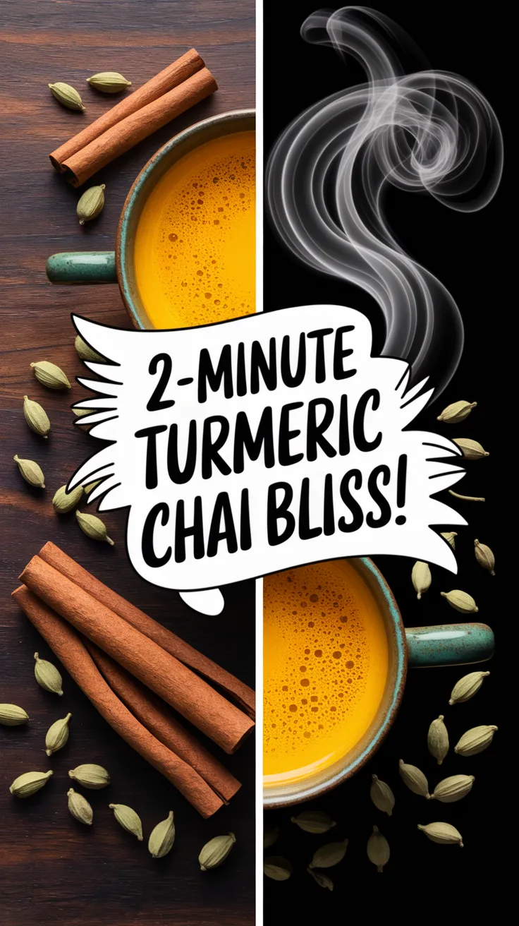 A delicious cup of turmeric chai with spices, perfect for a quick recipe.