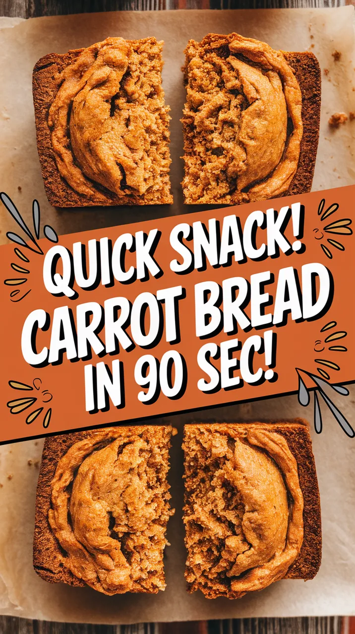 Delicious 90-second carrot bread, perfect for a quick snack.