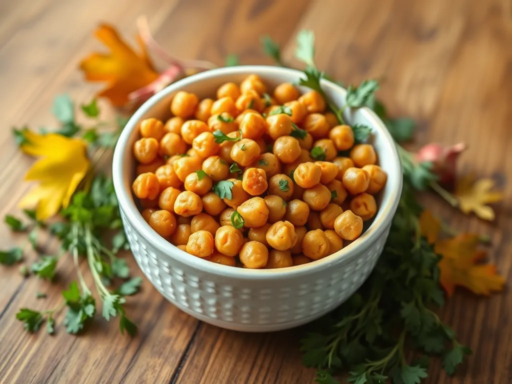 Delicious and quick BBQ chickpeas served in a bowl, perfect for a 2-minute recipe.