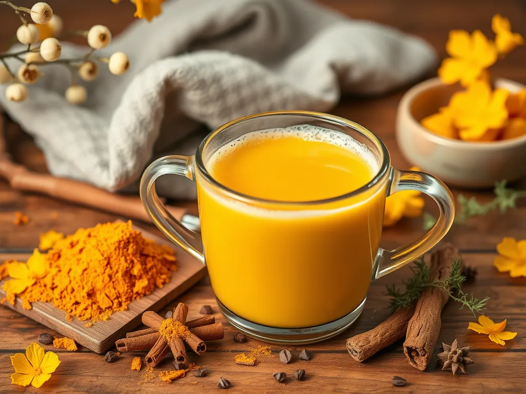 Delicious golden milk made with turmeric and spices, perfect for a quick 2-minute recipe.