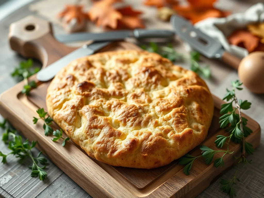 Delicious easy 90-second keto flatbread on a wooden board