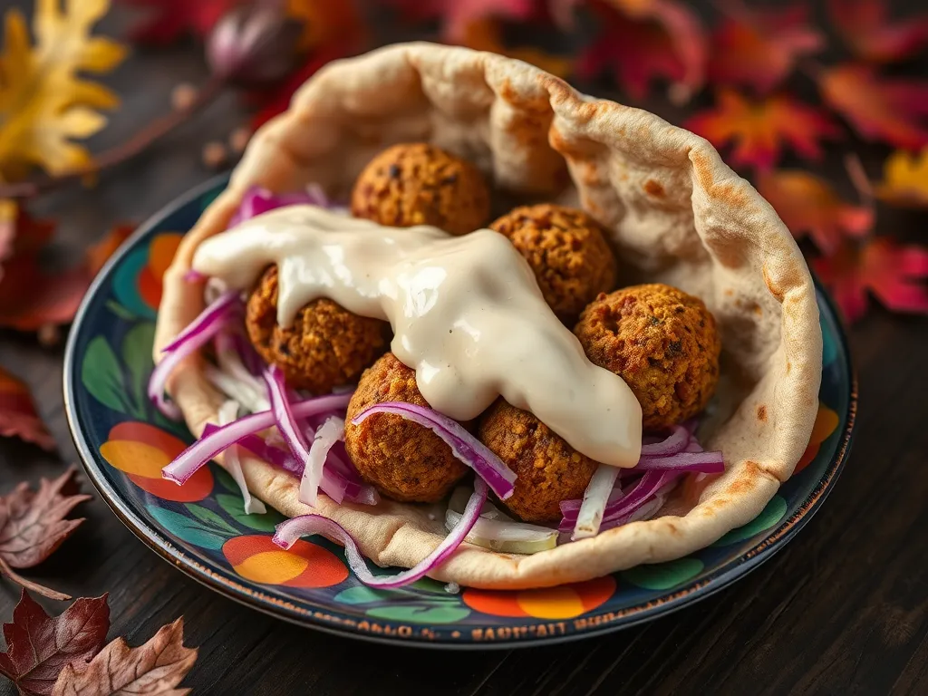 Delicious easy mug falafel slider with falafel balls and sauce