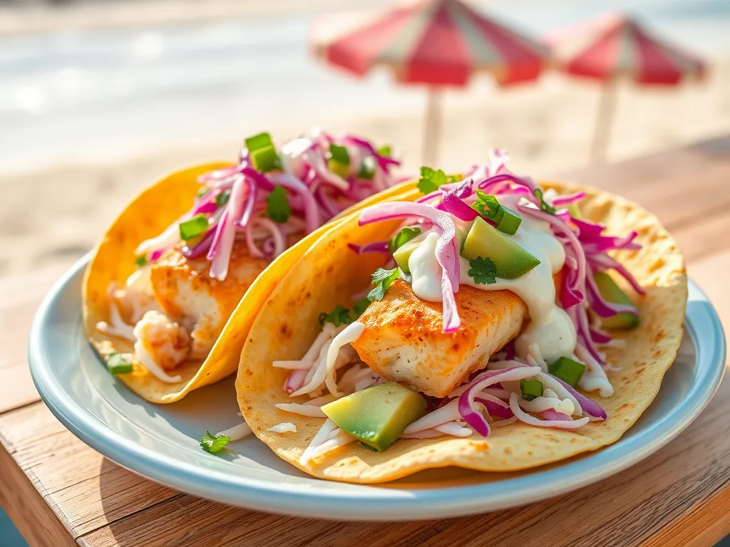 Delicious fish tacos topped with summer salsa and fresh ingredients, perfect for a microwave cooking method.