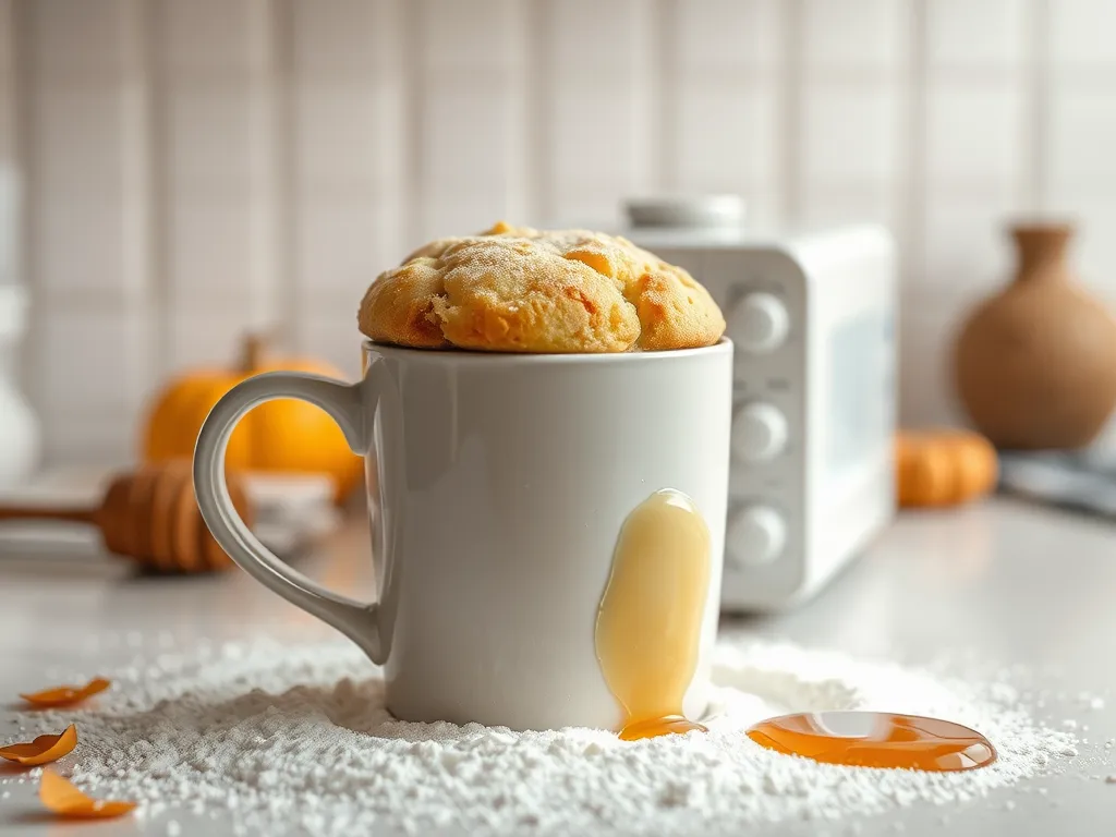Delicious healthy oat muffins baked in a microwave, featuring a warm and fluffy texture.