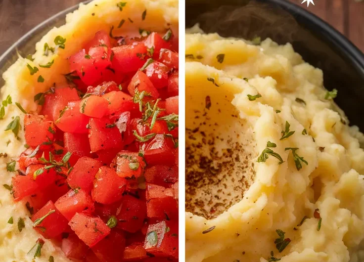 Cheap Microwave Instant Mashed Potato with Canned Diced Tomatoes