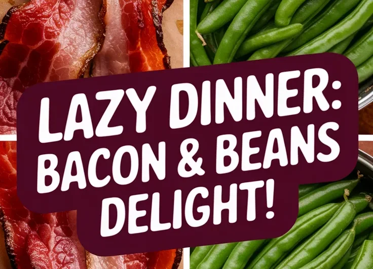 Lazy Microwave Pre-Cooked Bacon and Canned Green Beans