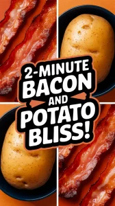 Pre-cooked bacon and potato ready to eat in the microwave