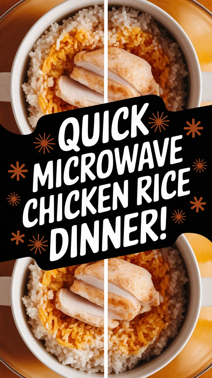 Microwave boxed rice topped with canned chicken for a quick meal.