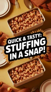 Delicious lazy microwave boxed stuffing with sausage ready to serve