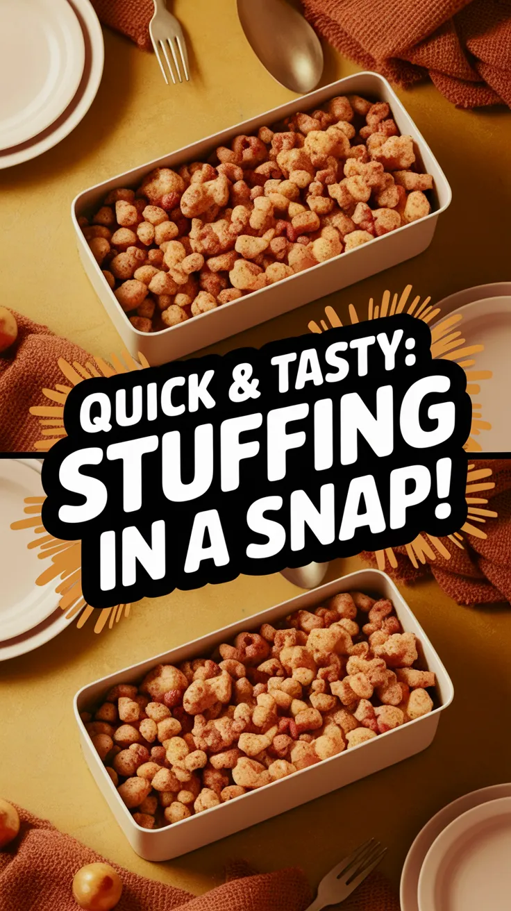 Delicious lazy microwave boxed stuffing with sausage ready to serve