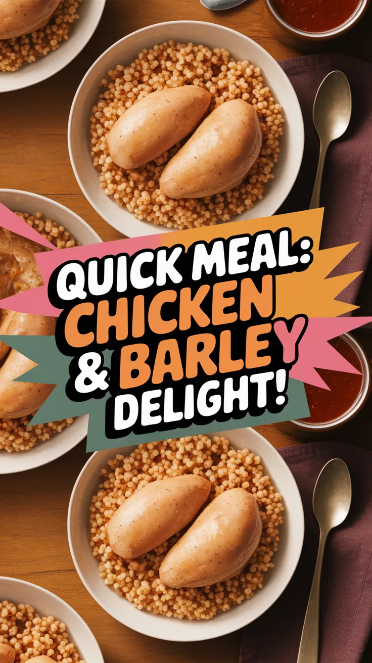 Delicious lazy microwave meal featuring canned chicken and instant barley.