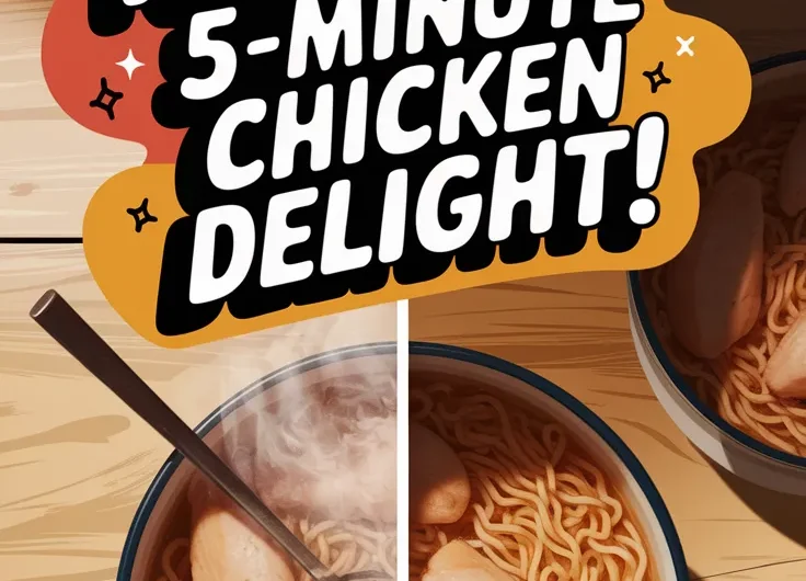 Lazy Microwave Canned Chicken and Instant Noodles