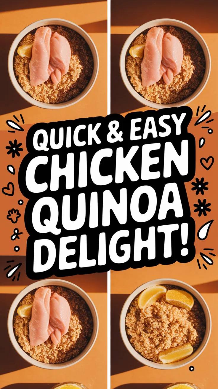 Bowl of instant quinoa flakes topped with canned chicken, showcasing a quick meal option.