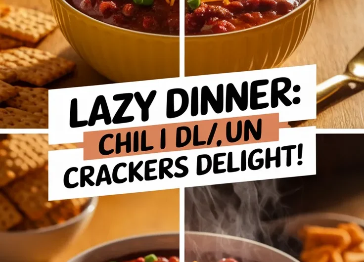 Lazy Microwave Canned Chili with Crackers