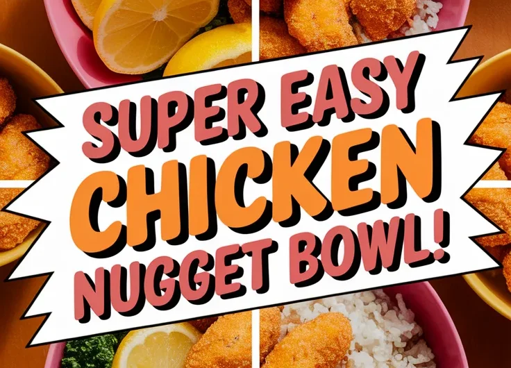 Lazy Microwave Frozen Chicken Nugget and Rice Bowl